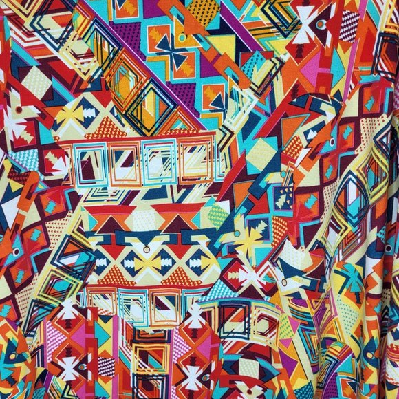 LuLaRoe Women's Size Large Tunic Shirt Multi-Color‎ Top Aztec Design Blouse - Picture 2 of 10